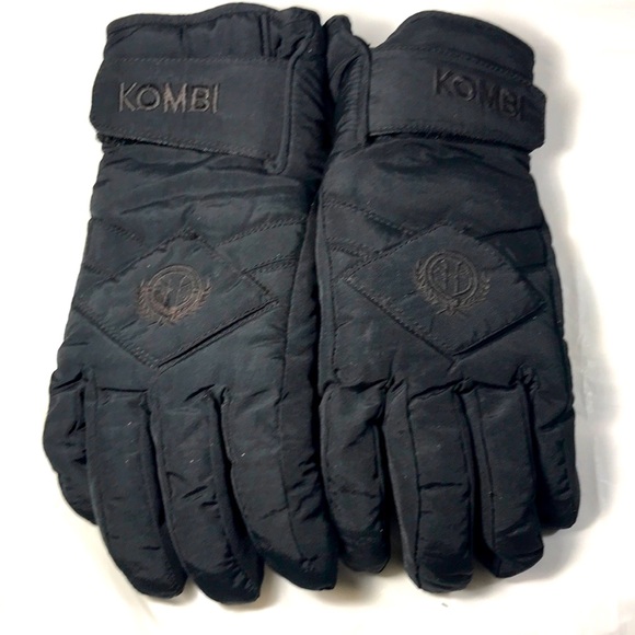Kombi Women’s Vintage Black Ski Snowboarding Thinsulated Leather Palms Gloves - Picture 1 of 8